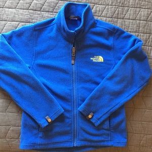 Boys North Face fleece size small in royal blue.